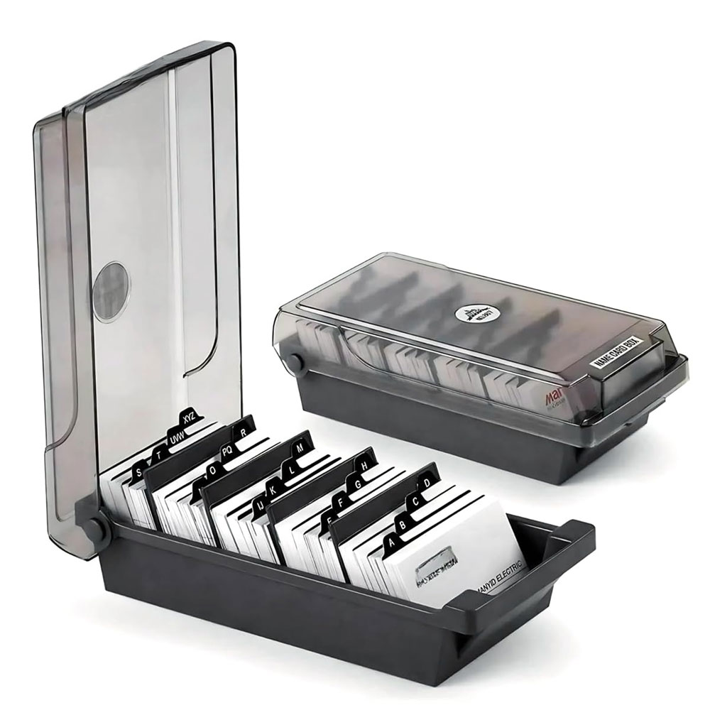 Card Index Box - 데스크탑 명함 보관함, 대용량, 500장 수납,