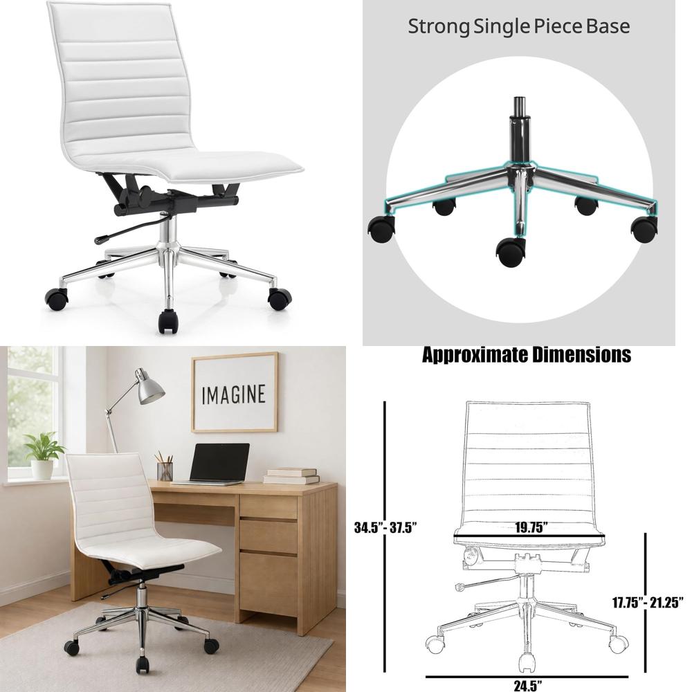 등받이가 골이 있는 패딩 처리된 PU 가죽 책상 의자, - Leather Desk Pad 리뷰 및 가격