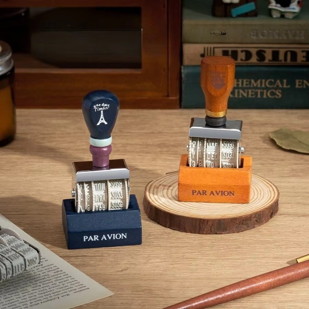 레트로 나무 롤러 날짜 도장 나무 손잡이 조절 가능한  - Rubber Date Stamp 리뷰 및 가격