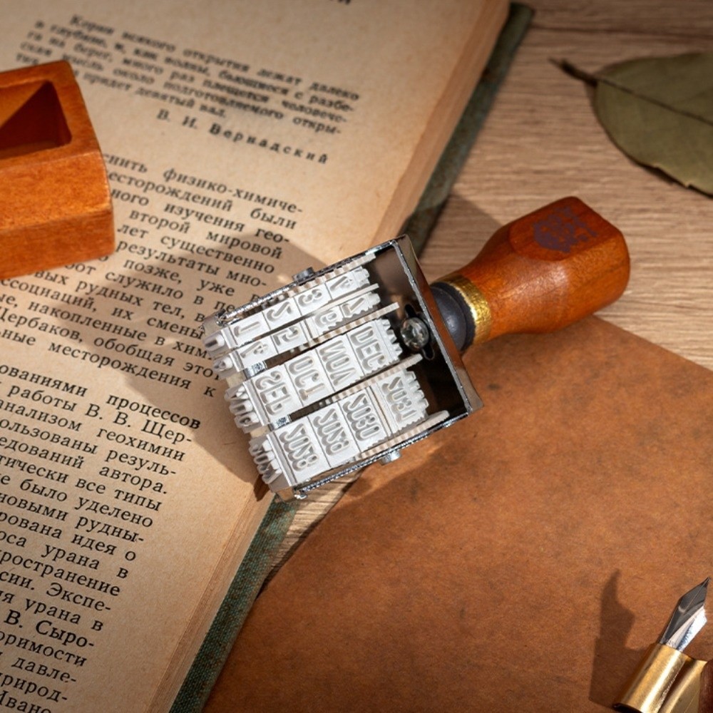 레트로 나무 롤러 날짜 도장 나무 손잡이 조절 가능한  - Rubber Date Stamp 리뷰 및 가격