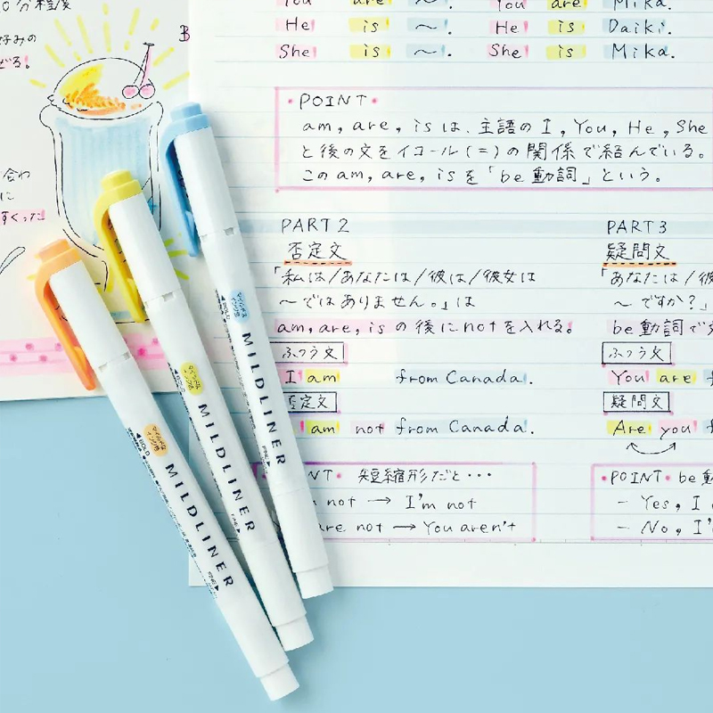 일본 제브라 마일드라이너 형광펜 수성 마커 펜 WKT7 - Zebra Pen Mildliner 리뷰 및 가격